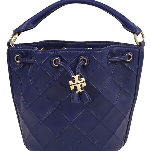 Fleming Soft Bucket Handbag - Tory Burch - Navy Day - Leather