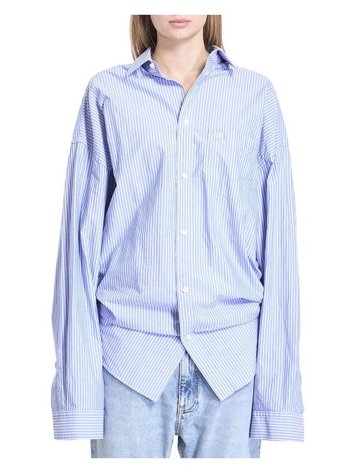 Balenciaga Women's Embroidered Poplin Shirt in Stripped | Size 36 | 809158TRM26 Color 4640