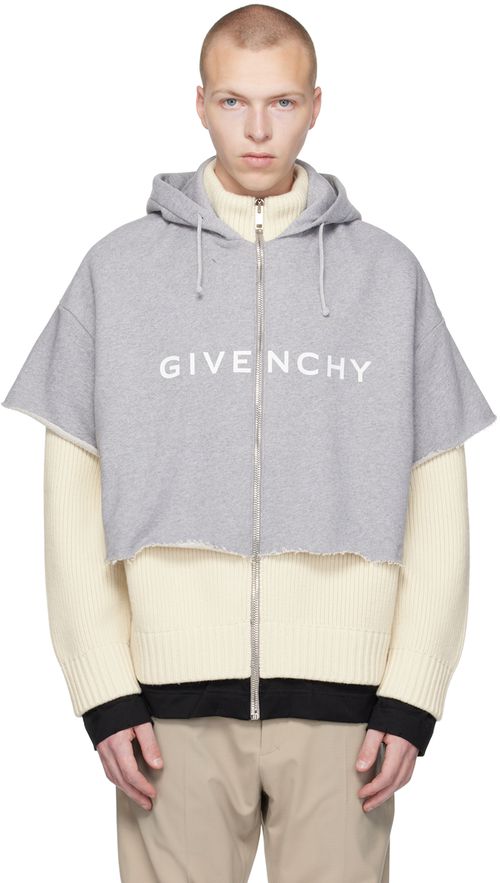 Beige layered hoodie