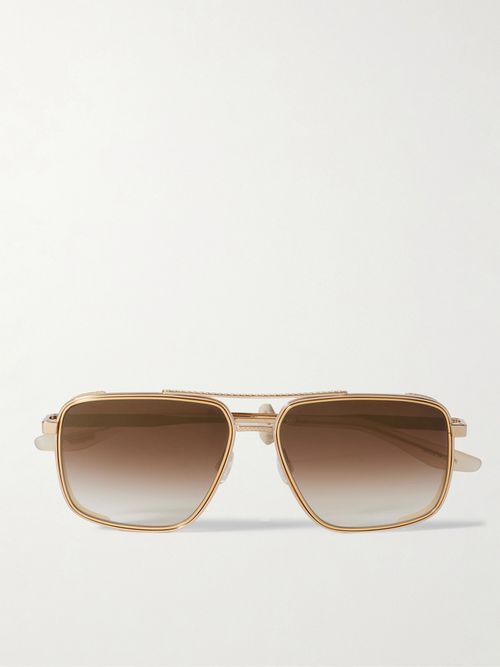 + 007 Scaramanga Aviator-style Gold-plated Sunglasses - One size