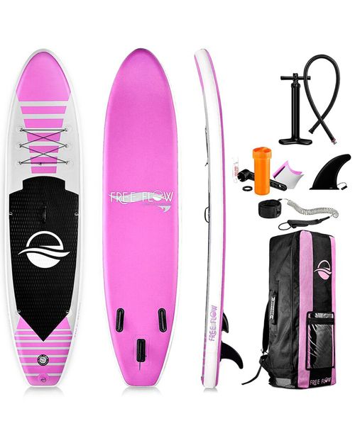Serenelife Pink Free Flow Inflatable Stand Up Paddle Board