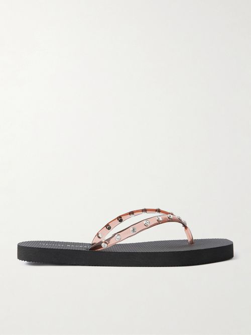 Taryn Crystal-embellished Pvc Flip Flops