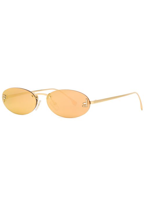 Fendi Narrow Oval-frame Sunglasses