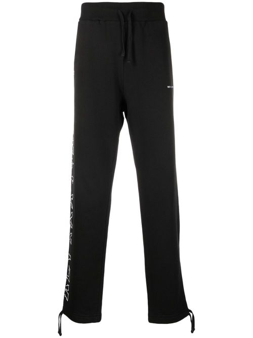 Logo-print cotton track pants - Black