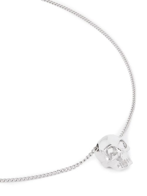 Skull Silver-Tone Pendant Necklace