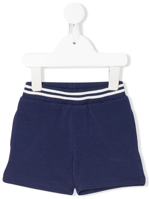 Striped waist track shorts - Blue