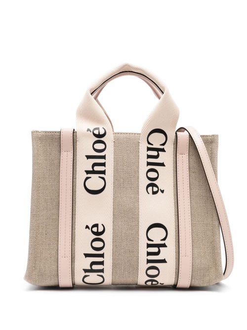 Small Woody tote bag - Neutrals