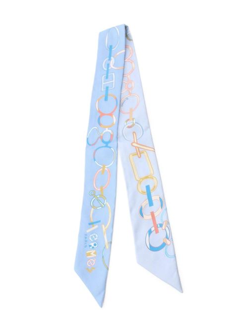 Hermès Pre-Owned 2010s Twilly Do Re Boucles scarf - Blue