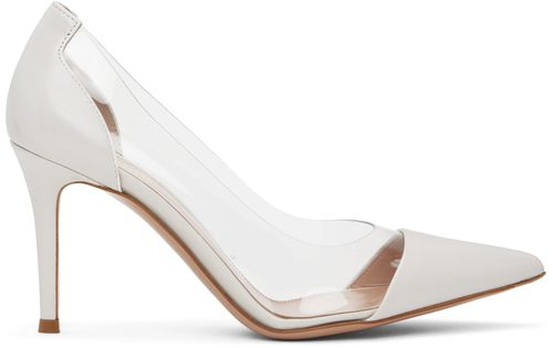 Gianvito Rossi White Plexi 85 Heels