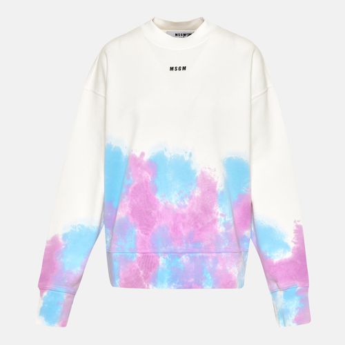 MSGM 여성 멀티컬러 코튼 타이 다이 스웻셔츠