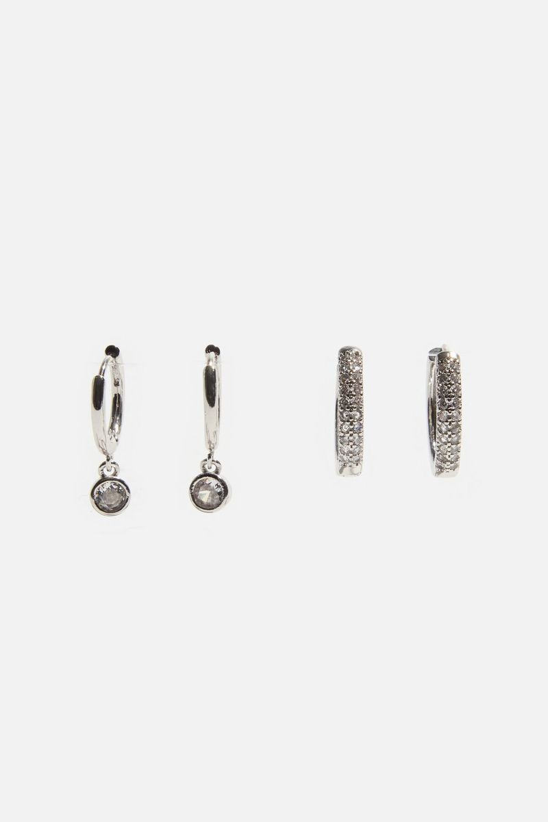 Dynamite 여성 2-Pack Gem Huggie Earrings