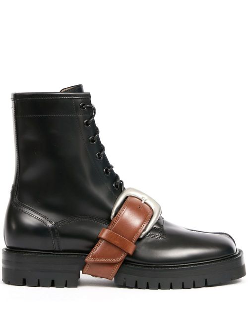 Tabi split-toe leather boots - Black