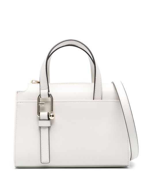 Small Boston leather tote bag - Grey