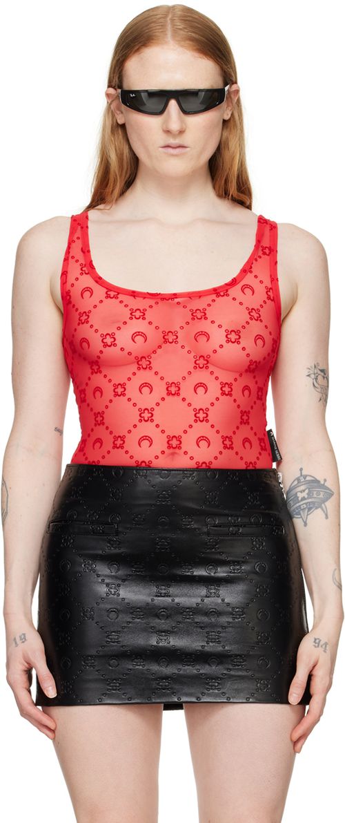 Marine Serre Red Moonogram Bodysuit