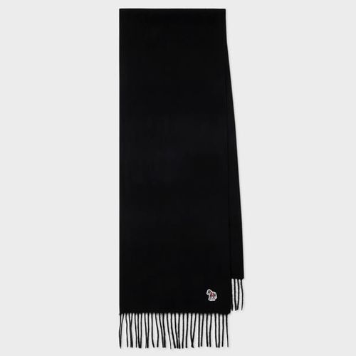 Black Lambswool Zebra Scarf