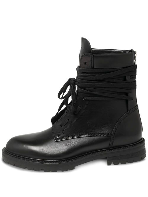 Leather combat boots - Black