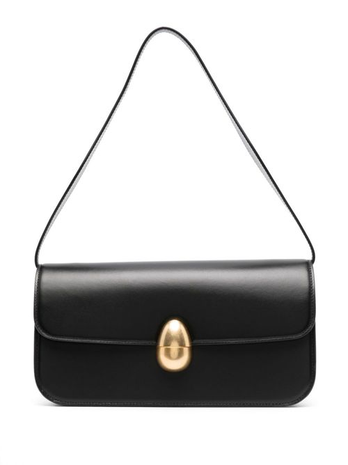 Polished-finish shoulder bag - Black