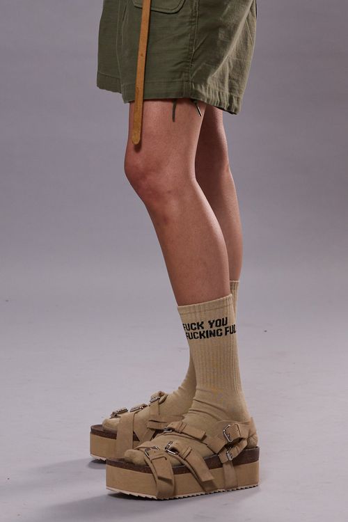 R13 Platform Sandal - Khaki / 6