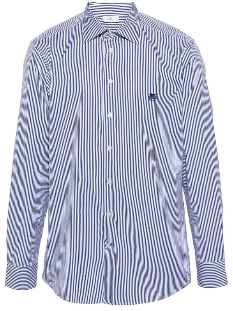 에트로 남성 Pegaso Striped Cotton Shirt