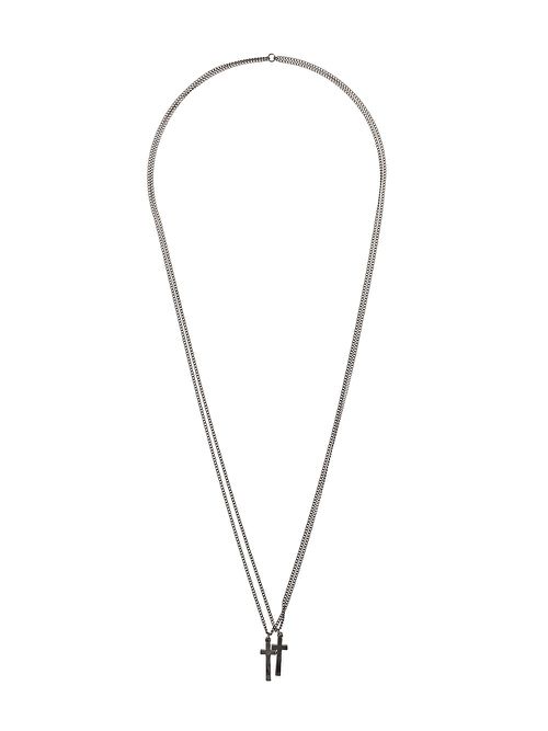 Double Cross necklace - Metallic
