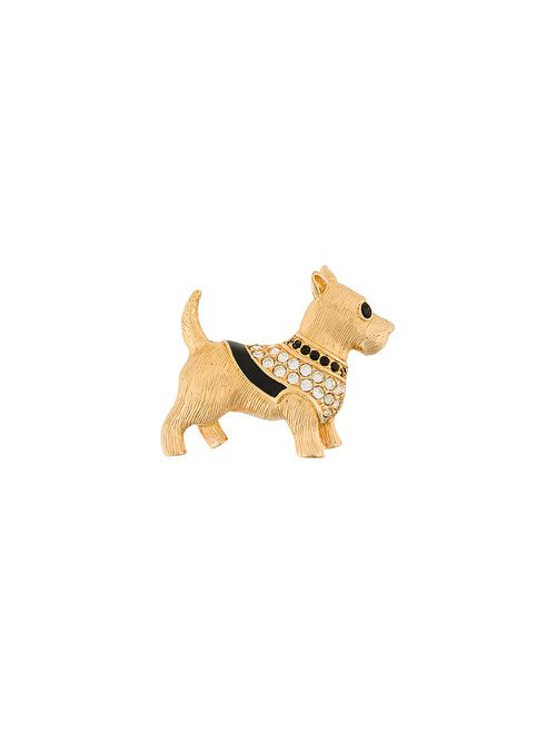 Swarovski dog brooch - Gold