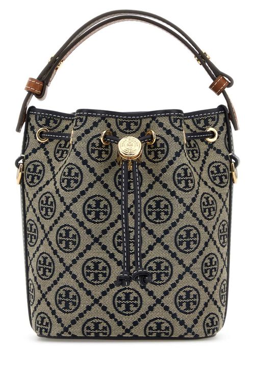 Navy Blue T Monogram Mini Bucket Bag
