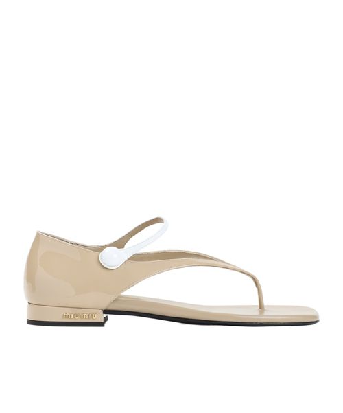 Two-tone patent-leather sandals