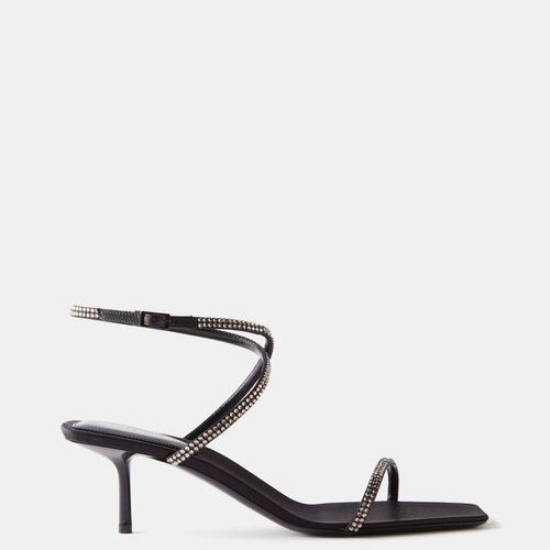 Saint Laurent Nuit 55 crystal-embellished leather sandals - Realry: A ...