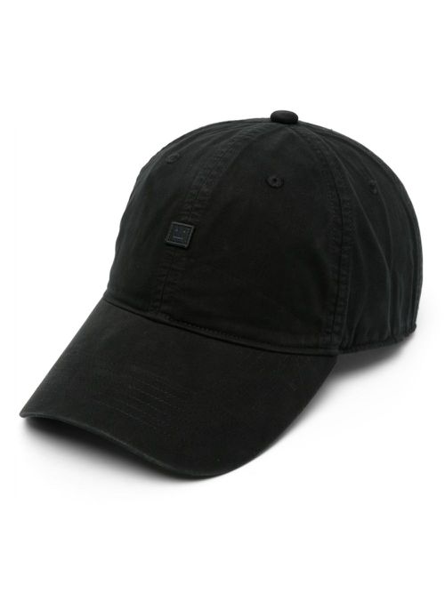 logo-appliqué cotton baseball cap - Black