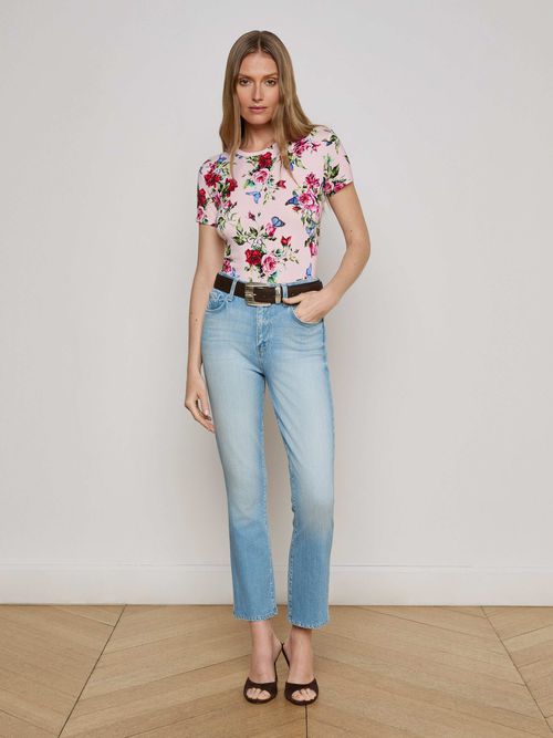 Mira Cropped Bootcut Jean In Barker