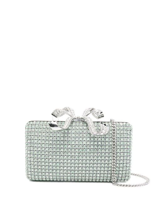 Crystal-embellished clutch bag - Green