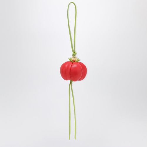 Tomato-shaped red leather pendant