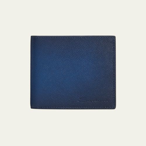 Santoni Men's Saffiano Leather Bifold Wallet