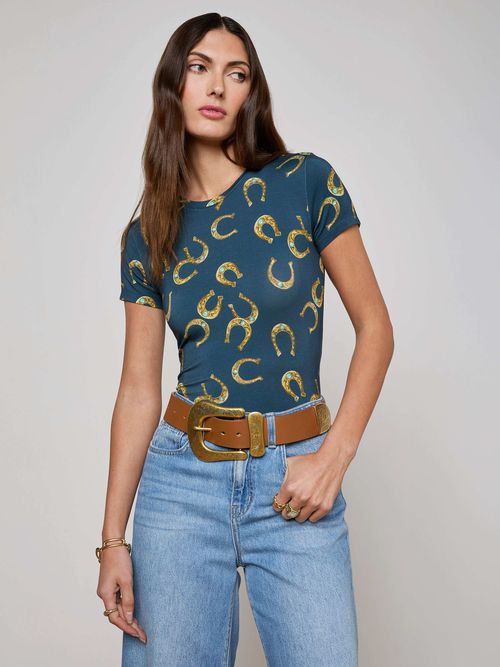 Ressi Fitted T-Shirt In Midnight Multi Horseshoe