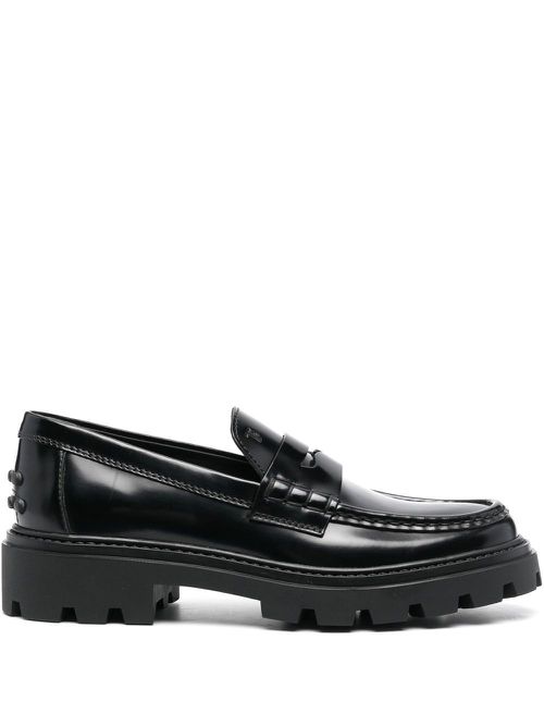 Penny-slot leather loafers - Black