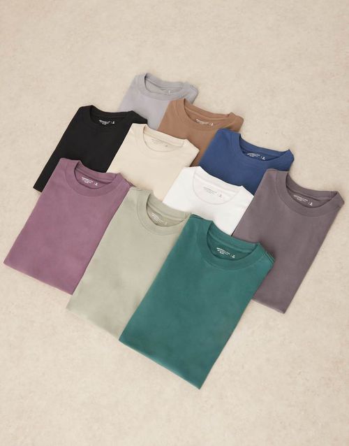 Abercrombie & Fitch essential 10 pack t-shirt in multi