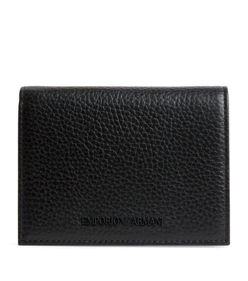 Grained Leather Logo Wallet