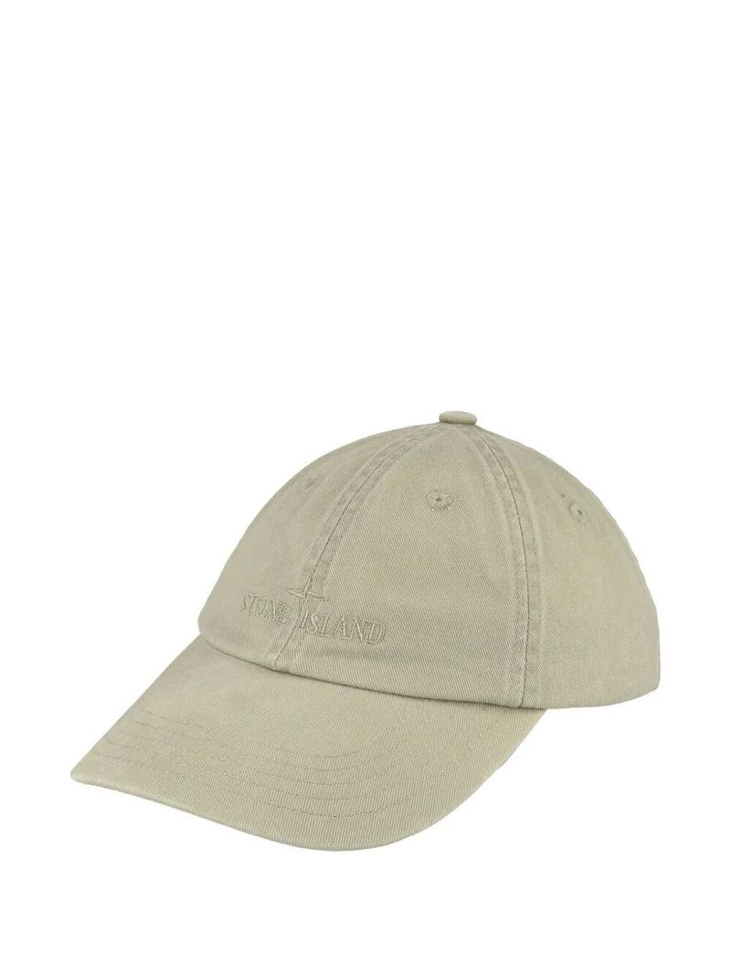 스톤아일랜드 남성 Compass Logo Brushed Cotton Baseball Cap