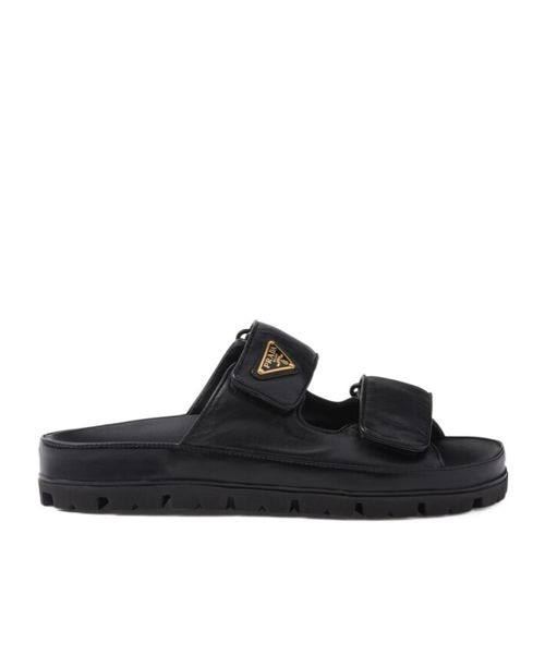Nappa leather slides