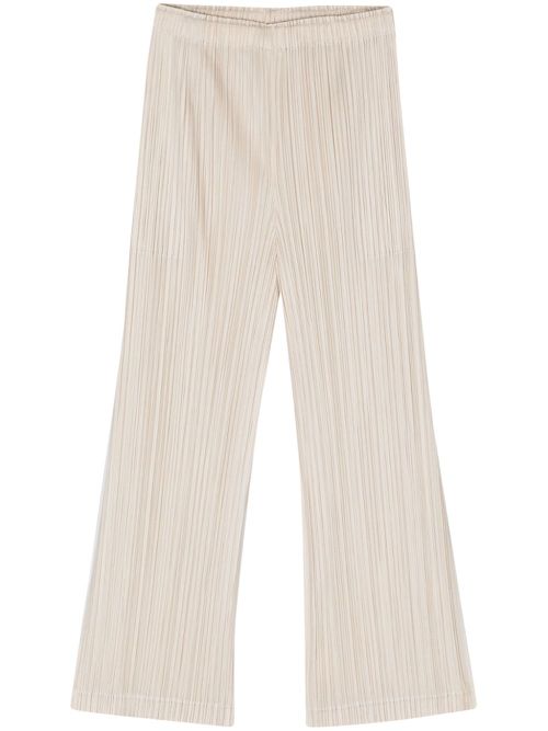 Plissé straight-leg trousers - Neutrals