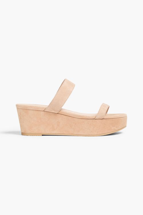 Suede platform mules