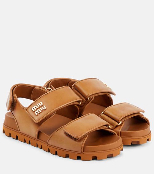 Logo leather sandals