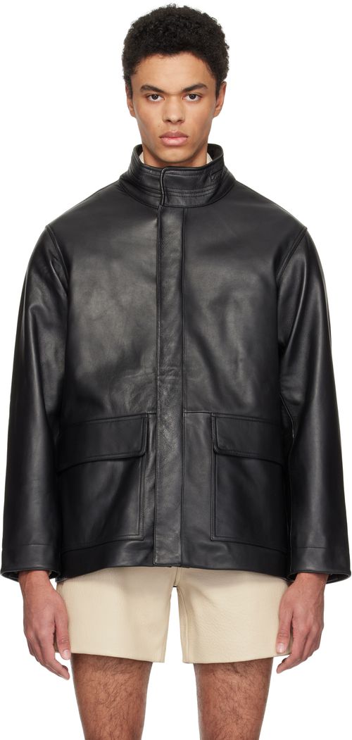 Sunflower Black Fatigue Leather Jacket