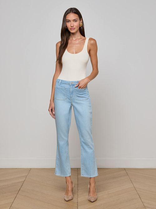 Noya Cropped Slim Flare Jean In Campos