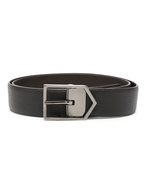 Tumbled leather belt - Brown