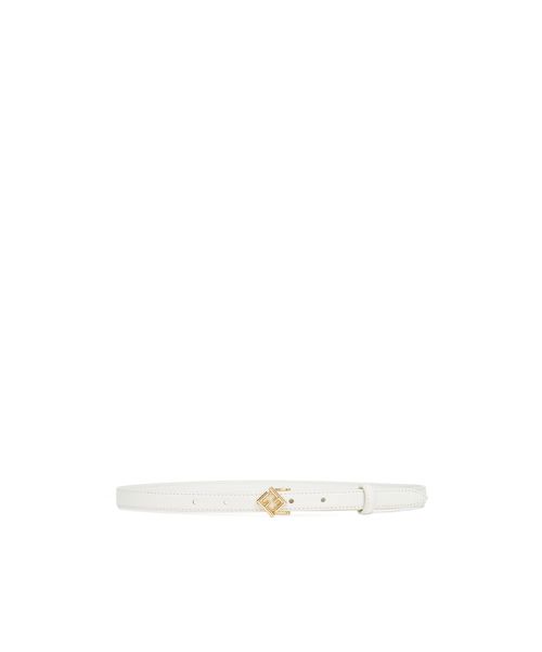 White leather belt