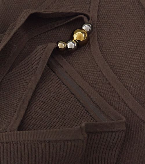 Sandro Paris Bead-Detail One-Shoulder Bodysuit