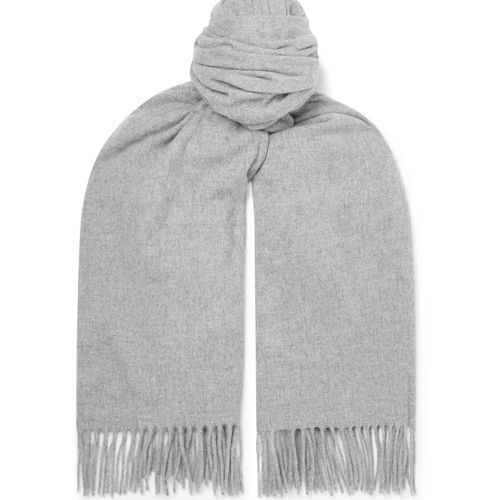 Acne Studios - Men - Oversized Fringed Melangé Wool Scarf Gray