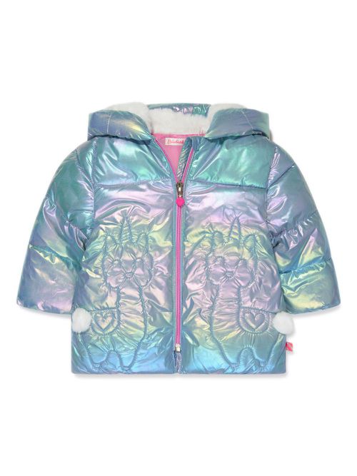 Iridescent effect quilted jacket - Blue