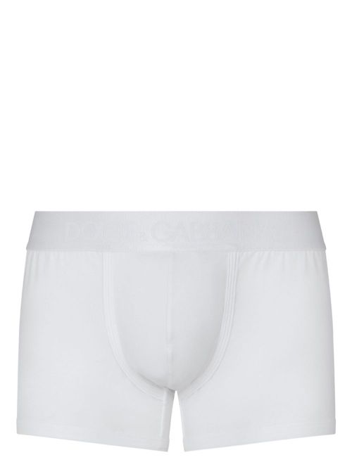 Logo-waistband cotton boxers - White